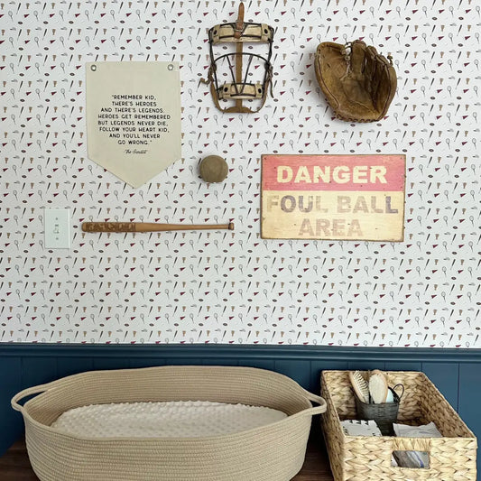 Benny Wallpaper - Sports for Kids - by Lauren Blair Hersey - Sample 1 foot by 1 foot / Small Scale - Loomwell Home Goods