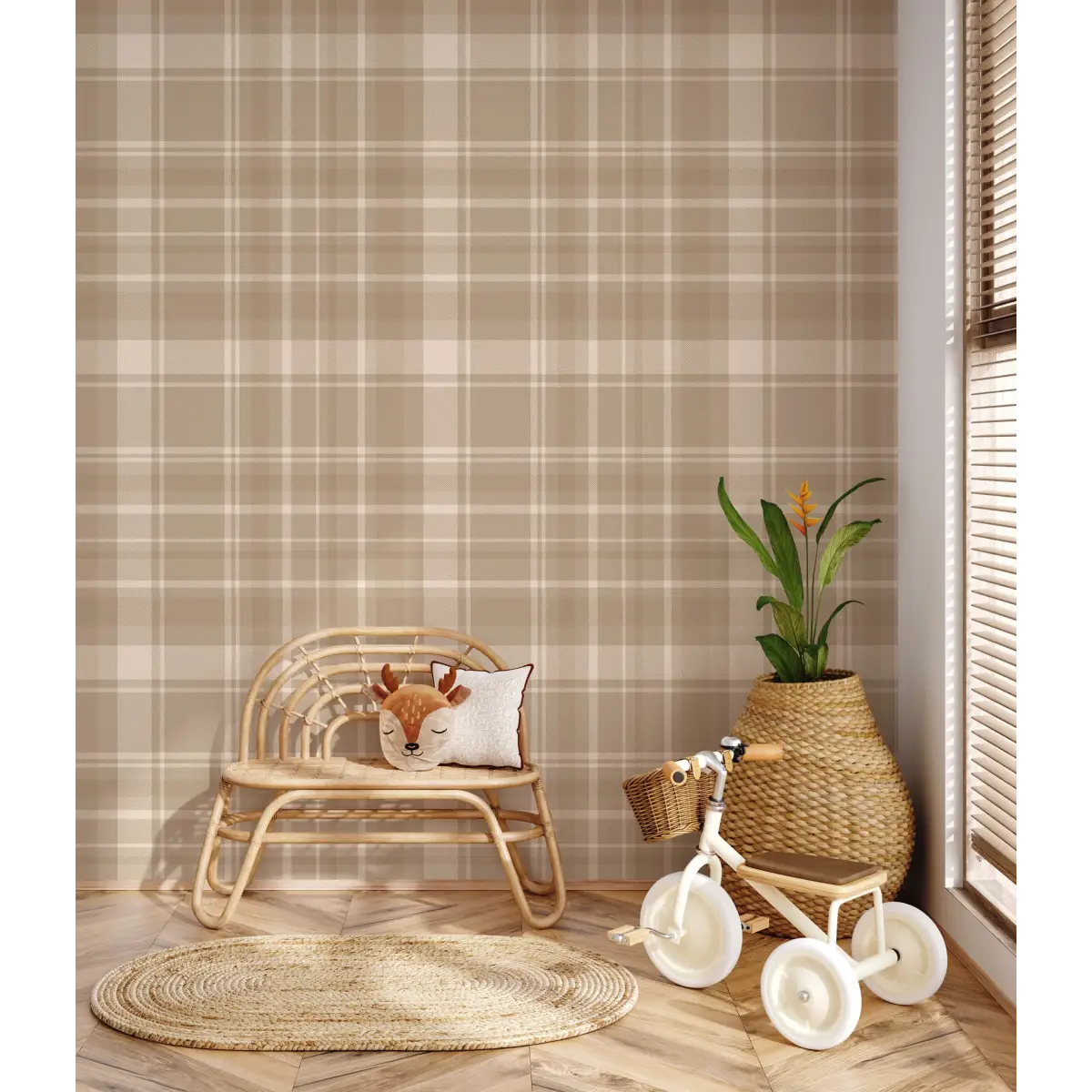 Bentley Wallpaper - Single Color Plaid - by RNM Arts - Loomwell Home Goods