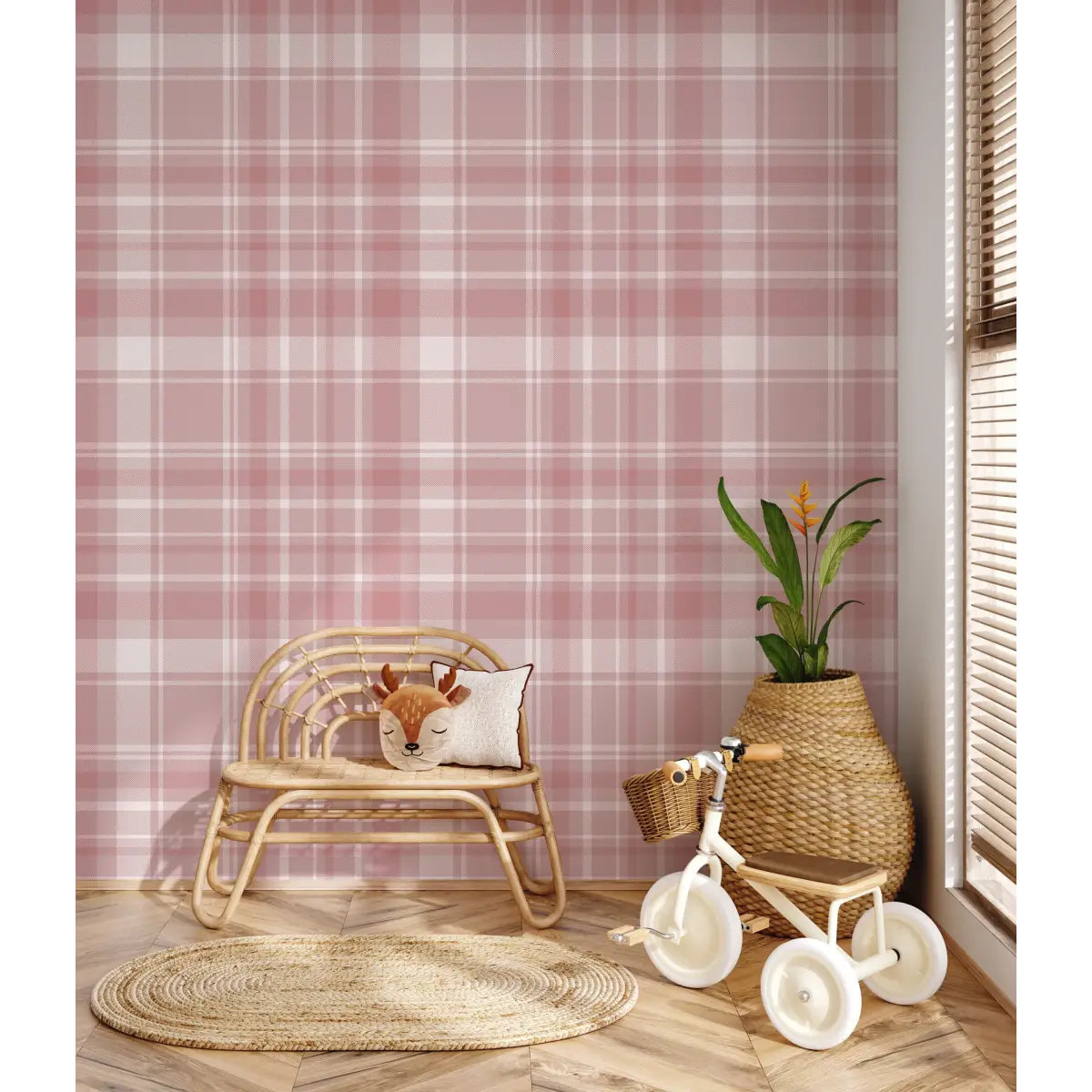 Bentley Wallpaper - Single Color Plaid - by RNM Arts - Loomwell Home Goods