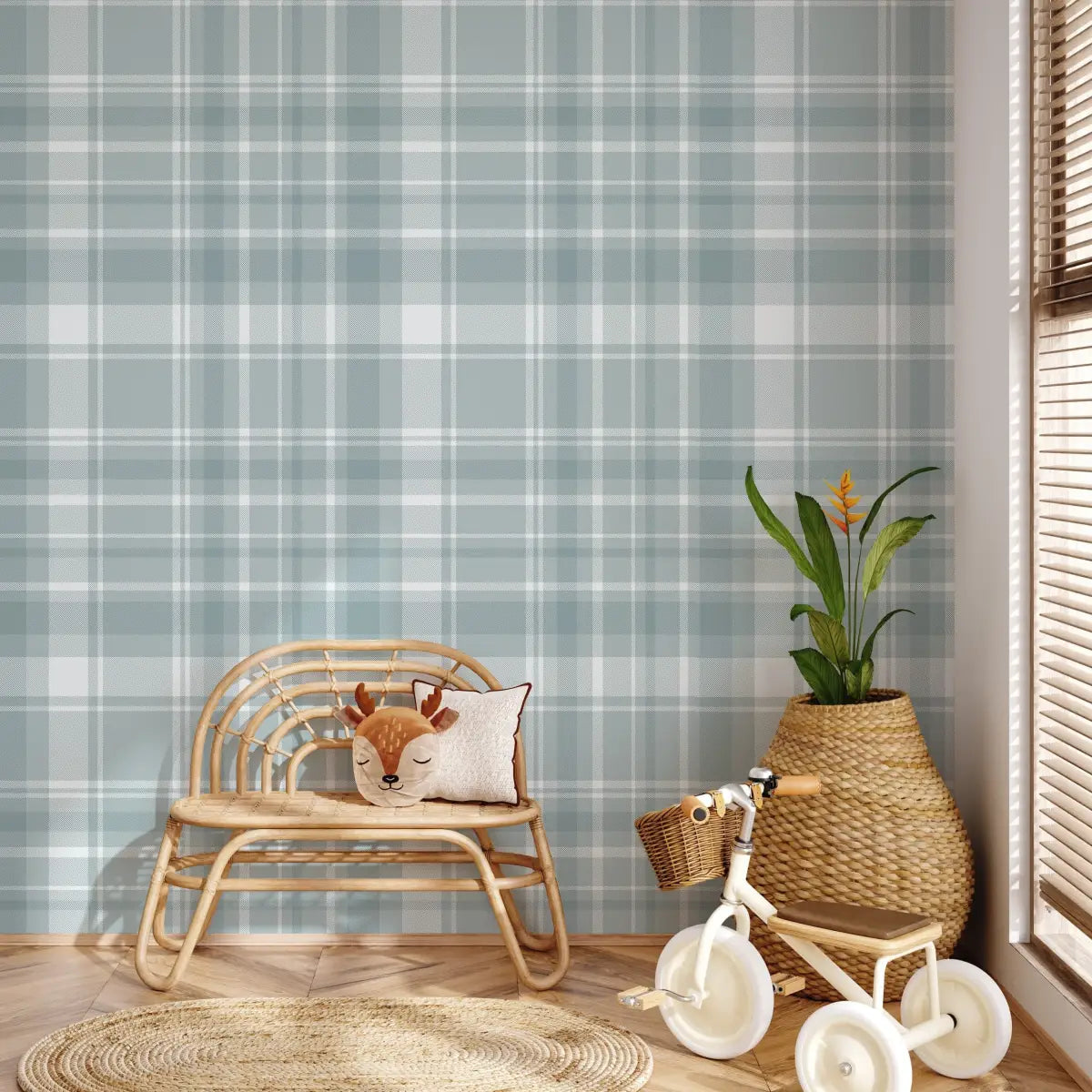 Bentley Wallpaper - Single Color Plaid - by RNM Arts - Loomwell Home Goods