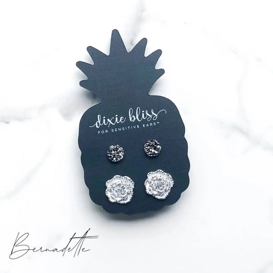 Bernadette Roses Earrings 2 pair - Dixie Bliss