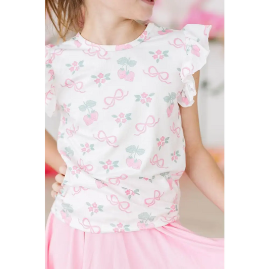 Berries & Bows S/S Ruffle Tee - Mila & Rose ®