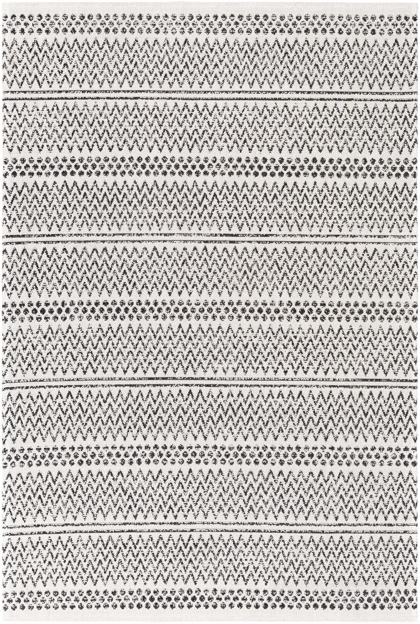 Black & White Cotton Area Rug - 5’3’’ x 7’3’’ Rectangle - Boutique Rugs