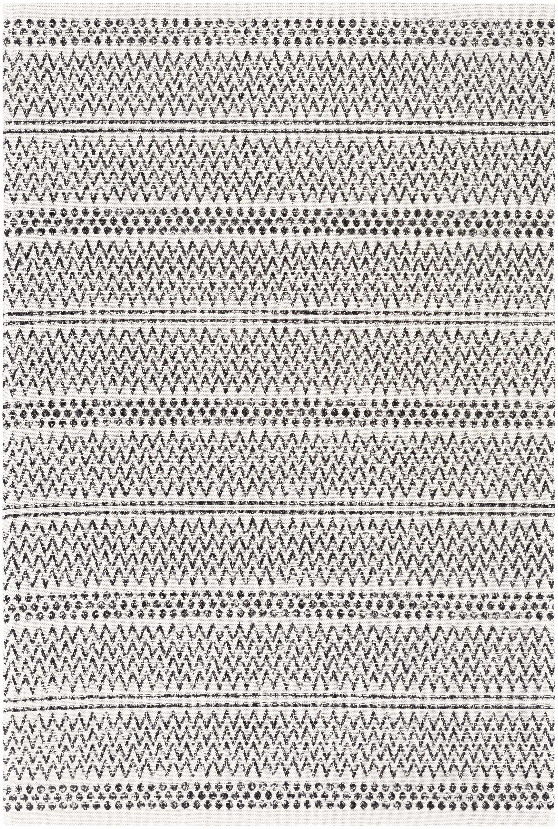 Black & White Cotton Area Rug - 5’3’’ x 7’3’’ Rectangle - Boutique Rugs