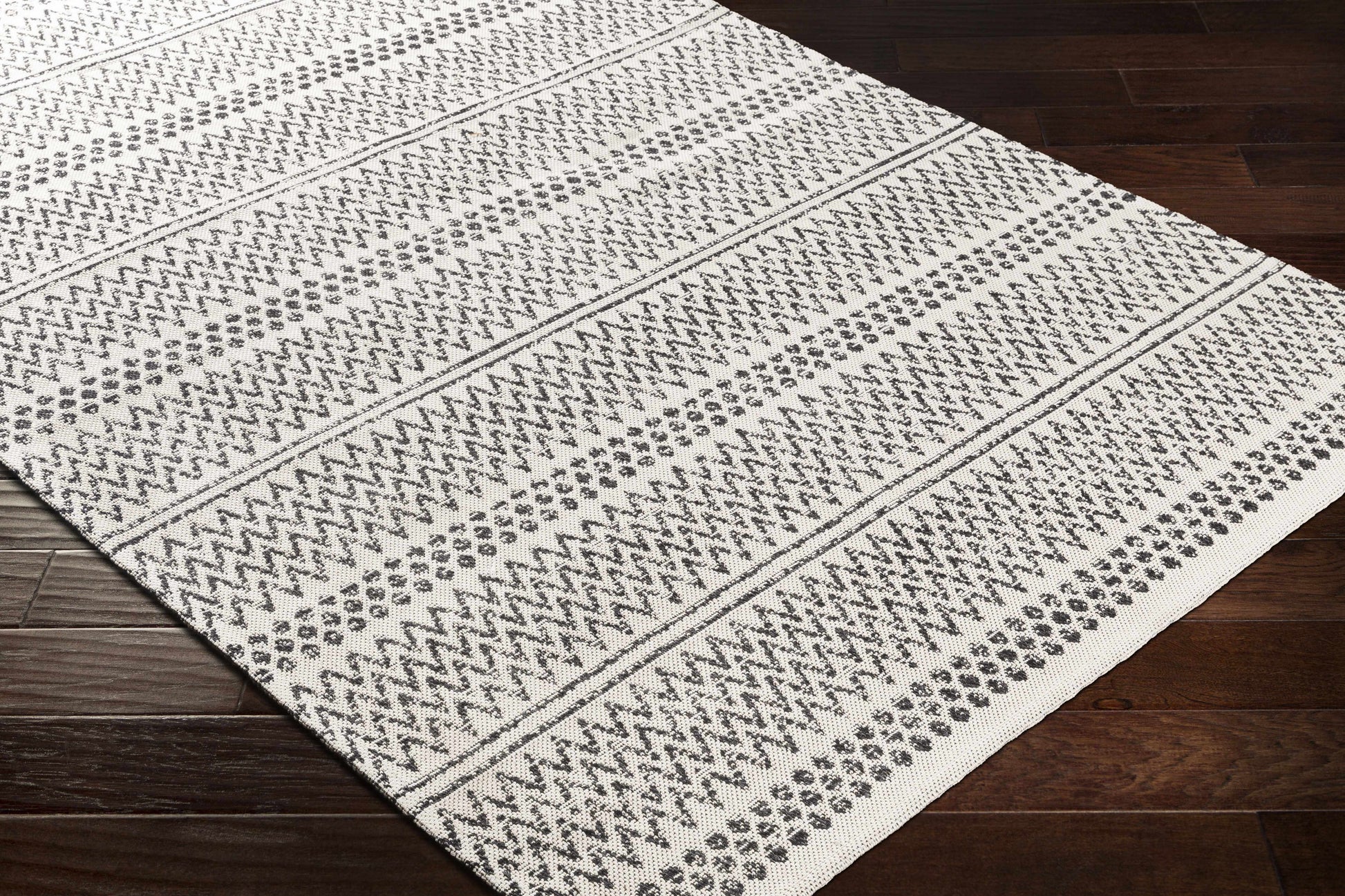 Black & White Cotton Area Rug - Boutique Rugs