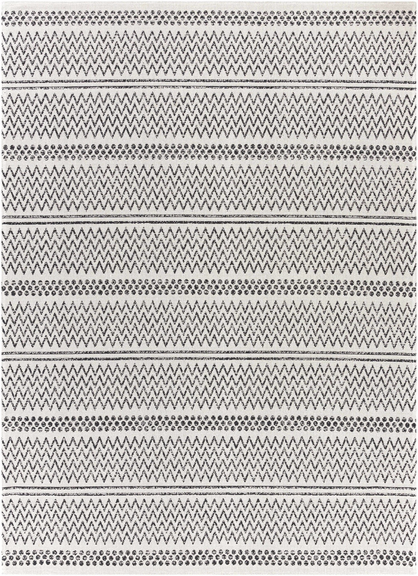Black & White Cotton Area Rug - * 7’7’’ x 10’2’’ Rectangle - Boutique Rugs