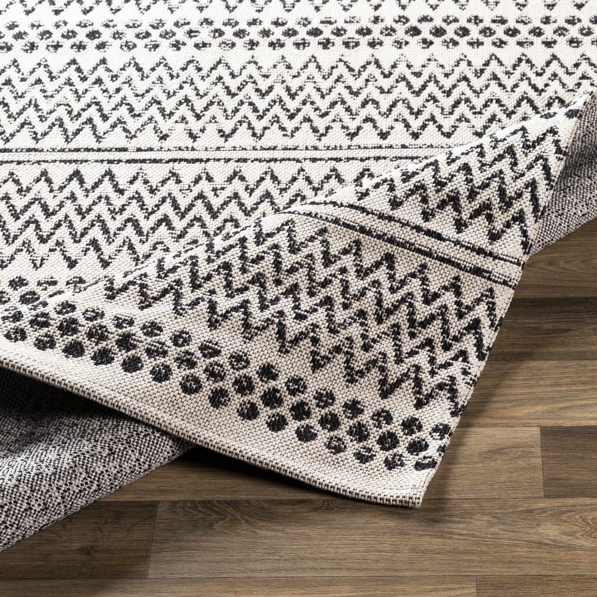 Black & White Cotton Area Rug - Boutique Rugs