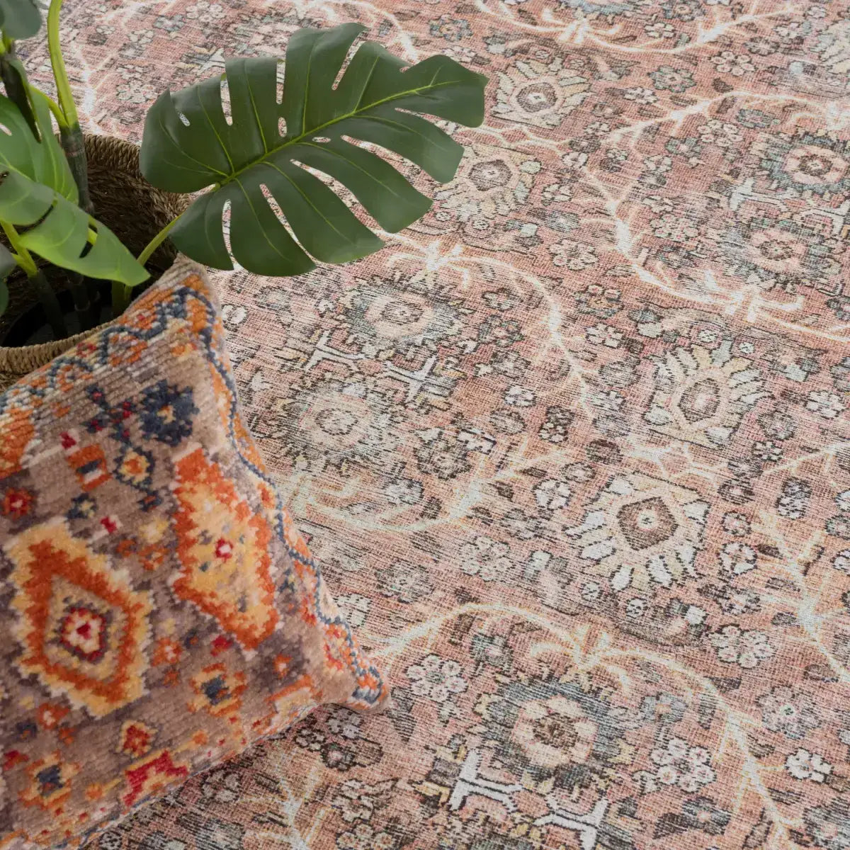 Bian Washable Distressed Rug - Boutique Rugs