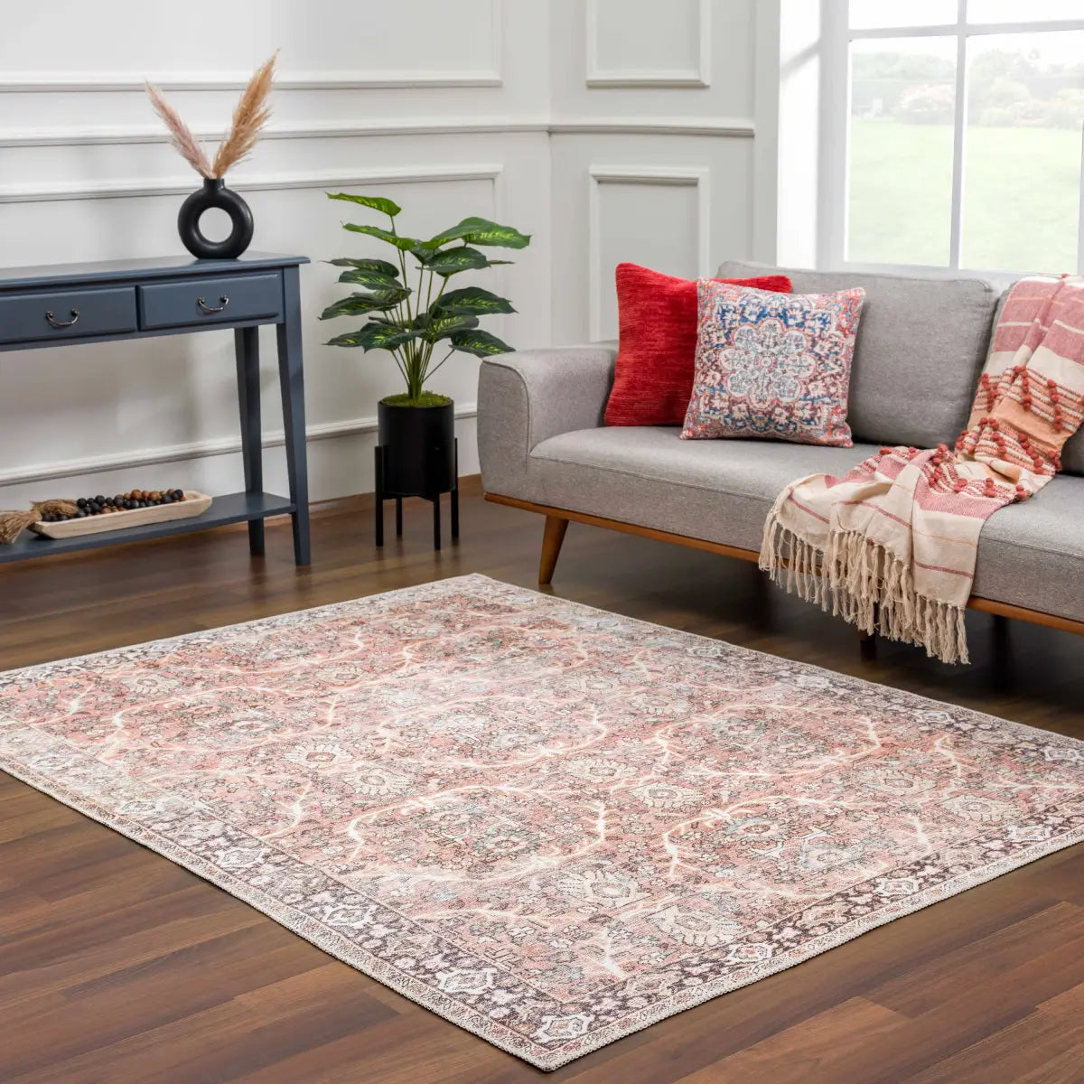 Bian Washable Distressed Rug - Boutique Rugs