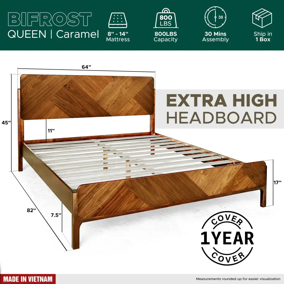 Bifrost Solid Wood Bed Frame - Megsu