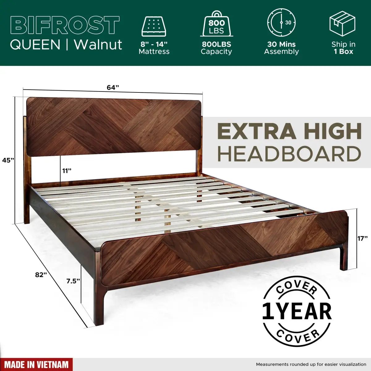 Bifrost Solid Wood Bed Frame - Megsu