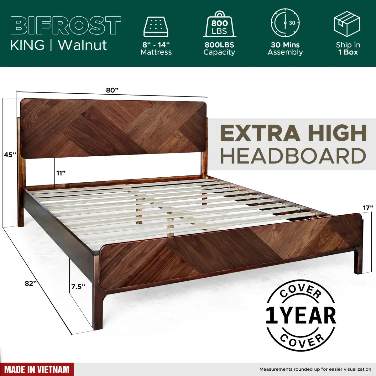 Bifrost Solid Wood Bed Frame - Megsu