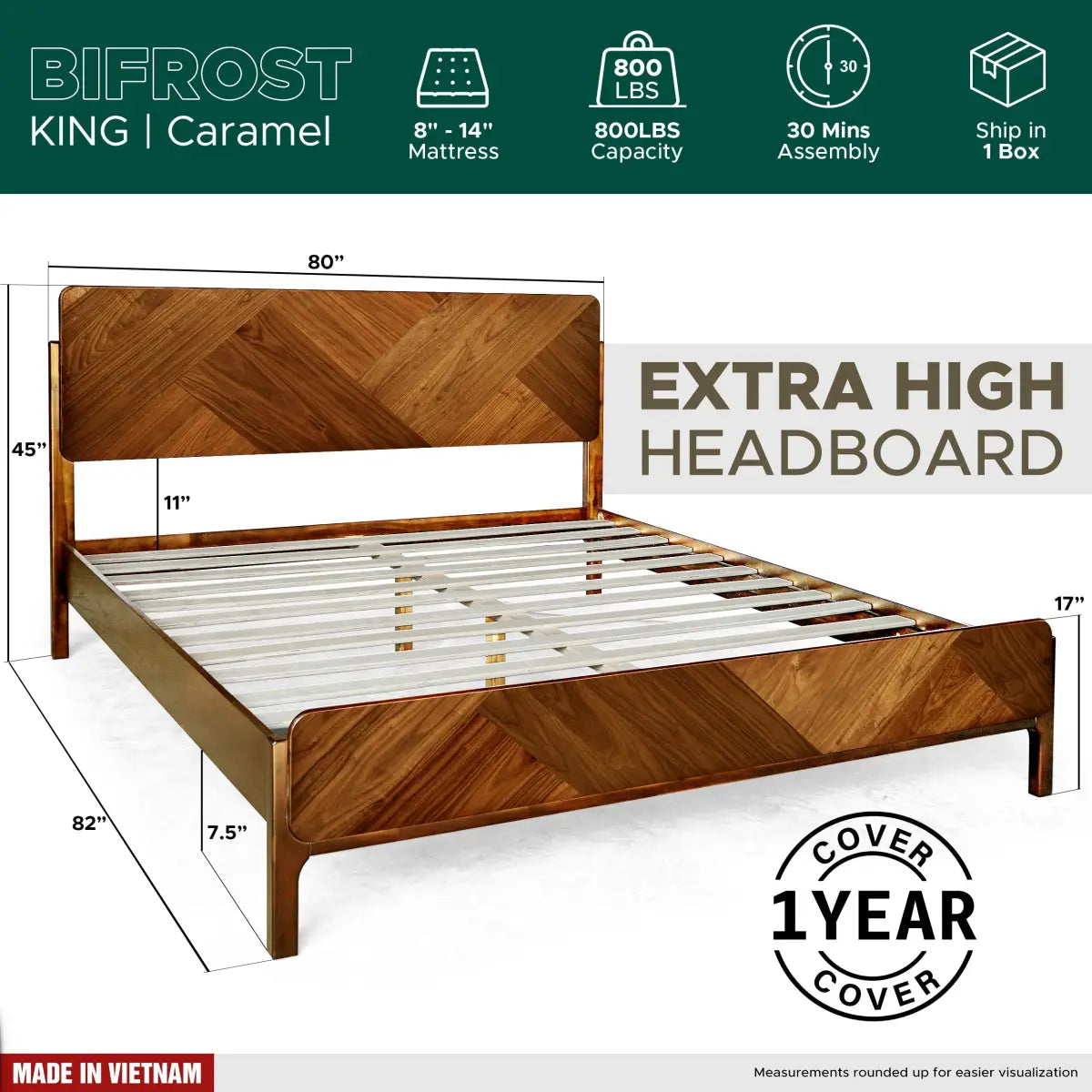 Bifrost Solid Wood Bed Frame - Megsu