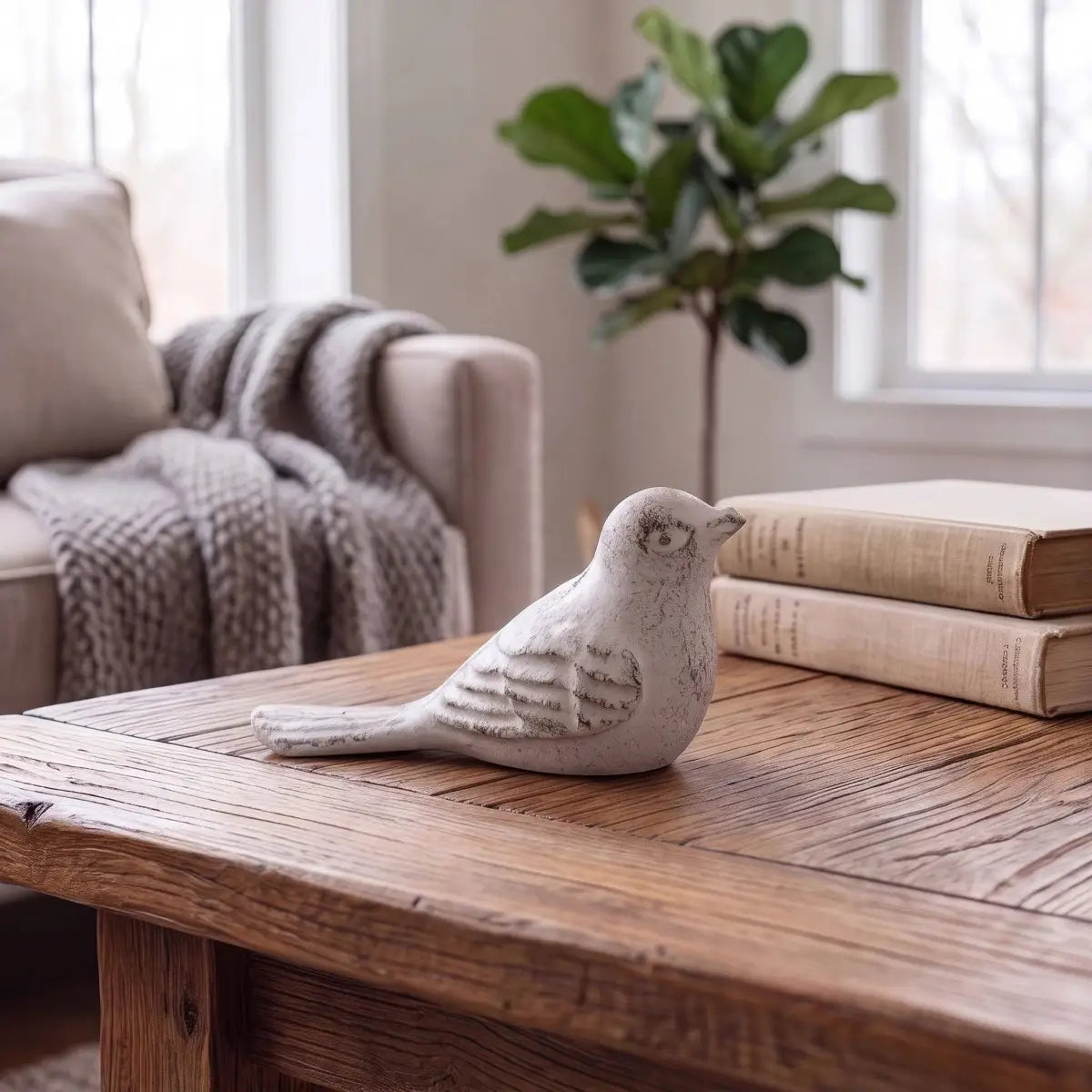 Bird Door Stop - Antique White Cast Iron - Iron & Blossom