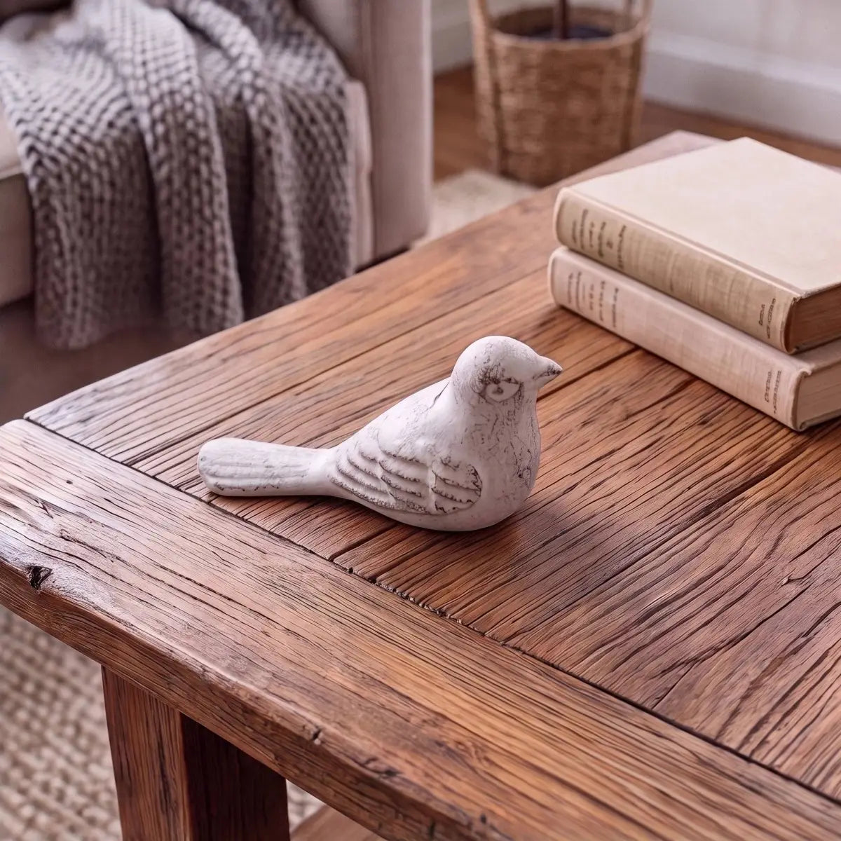 Bird Door Stop - Antique White Cast Iron - Iron & Blossom