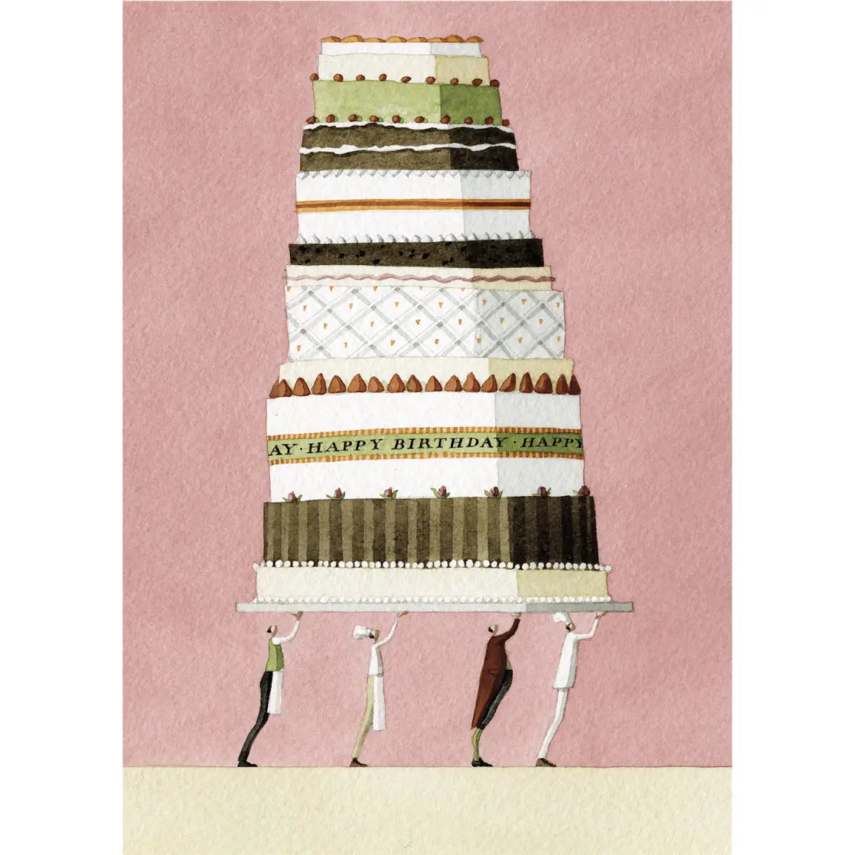 Birthday Card - Tiered Birthday Cake by Laura Stoddart - Hester & Cook - Stationery