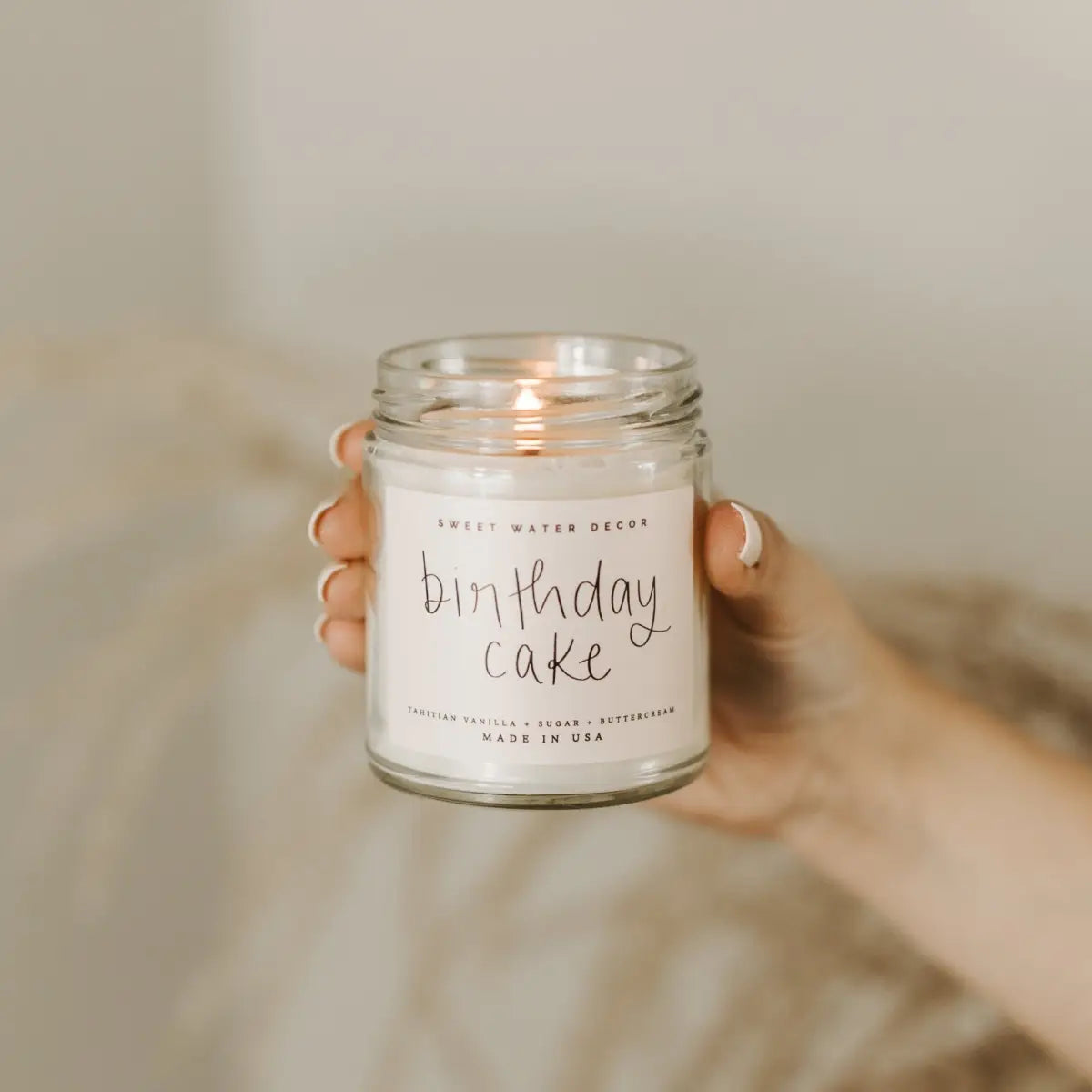 Birthday Cake Soy Candle - Clear Jar - 9 oz - Sweet Water Decor