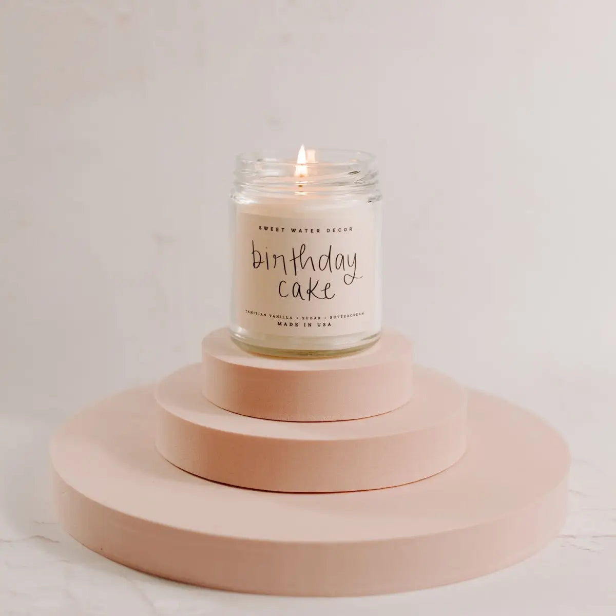 Birthday Cake Soy Candle - Clear Jar - 9 oz - Sweet Water Decor