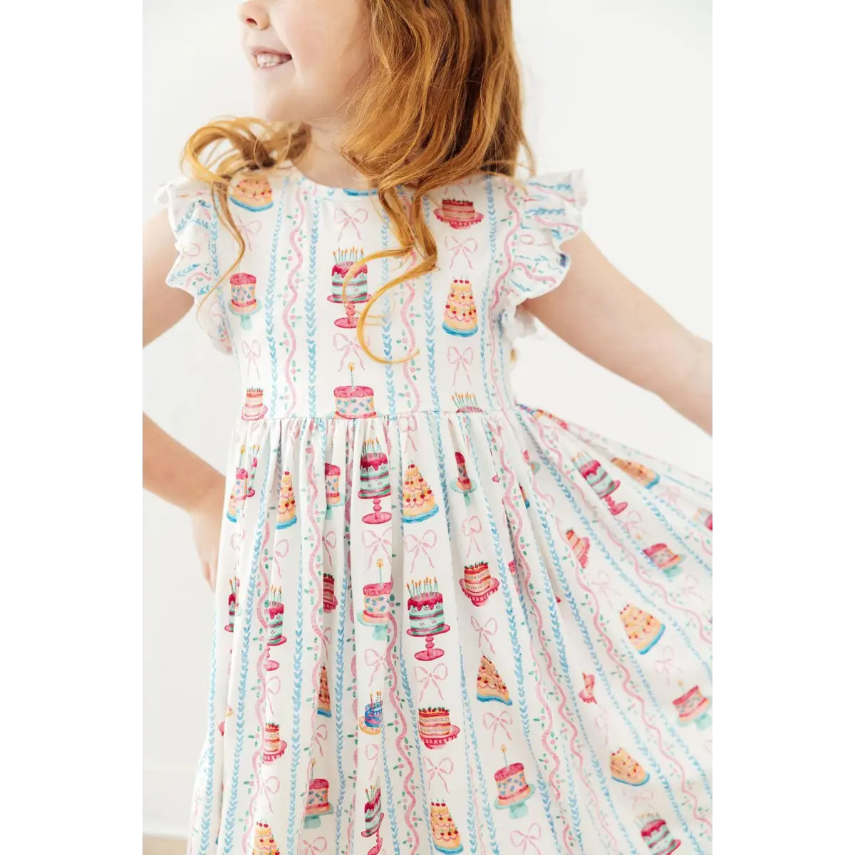 Flutter Sleeve Twirl Dress - Birthday Cakes - 6-12M - Mila & Rose ®