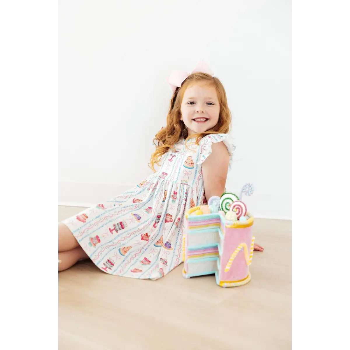 Flutter Sleeve Twirl Dress - Birthday Cakes - Mila & Rose ®