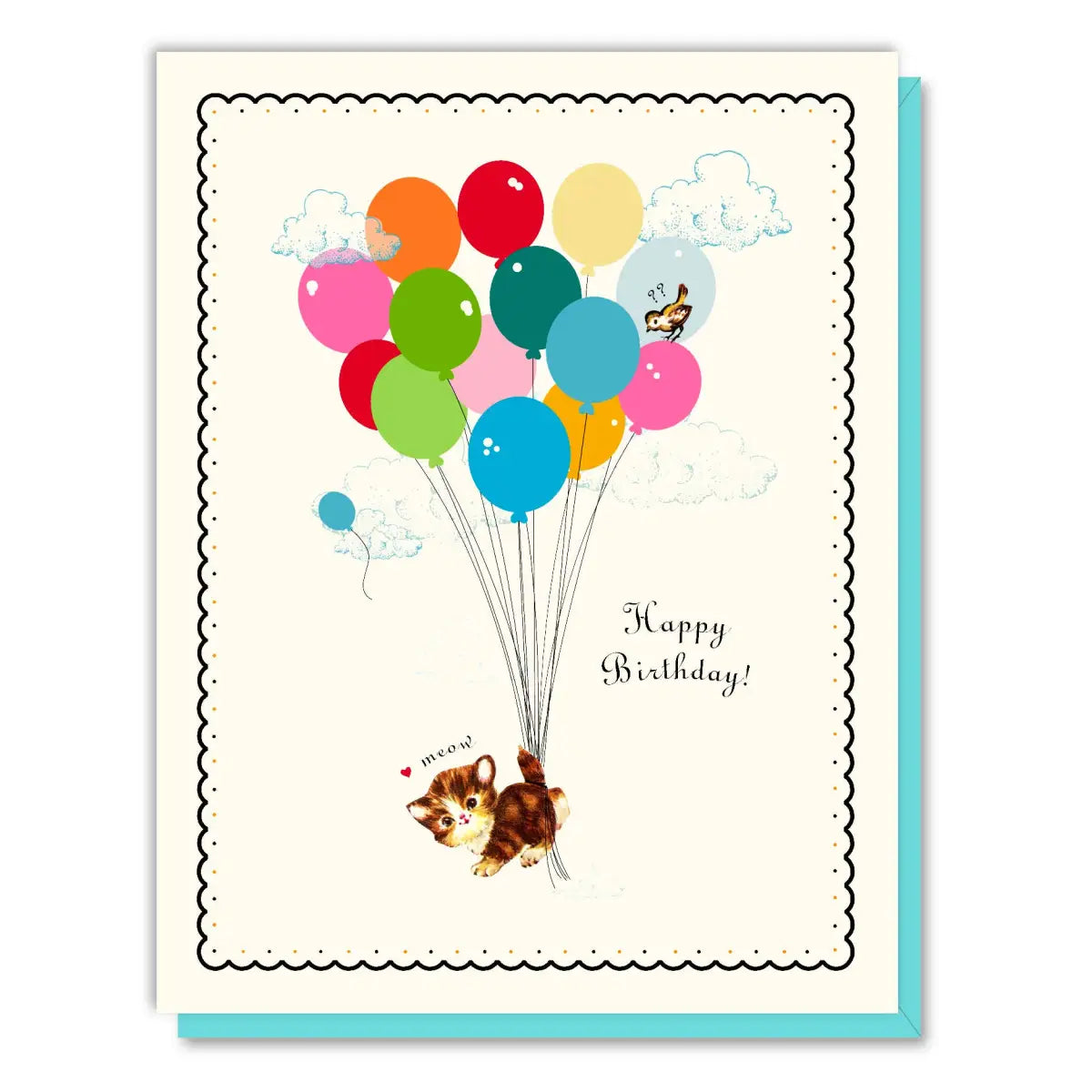 Birthday Card - Balloon Kitten - Driscoll Design