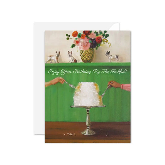 Birthday Card - Enjoy Your Birthday by the Forkful - Janet Hill - JANET HILL STUDIO