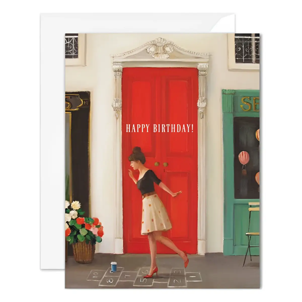 Birthday Card - Hopscotch Fun - Janet Hill - JANET HILL STUDIO