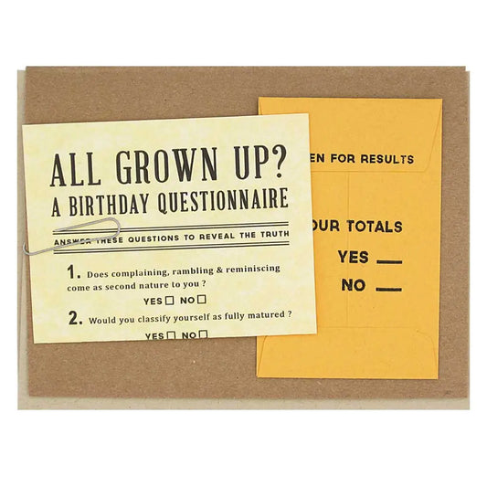 Birthday Questionnaire Card - The Regional Assembly of Text