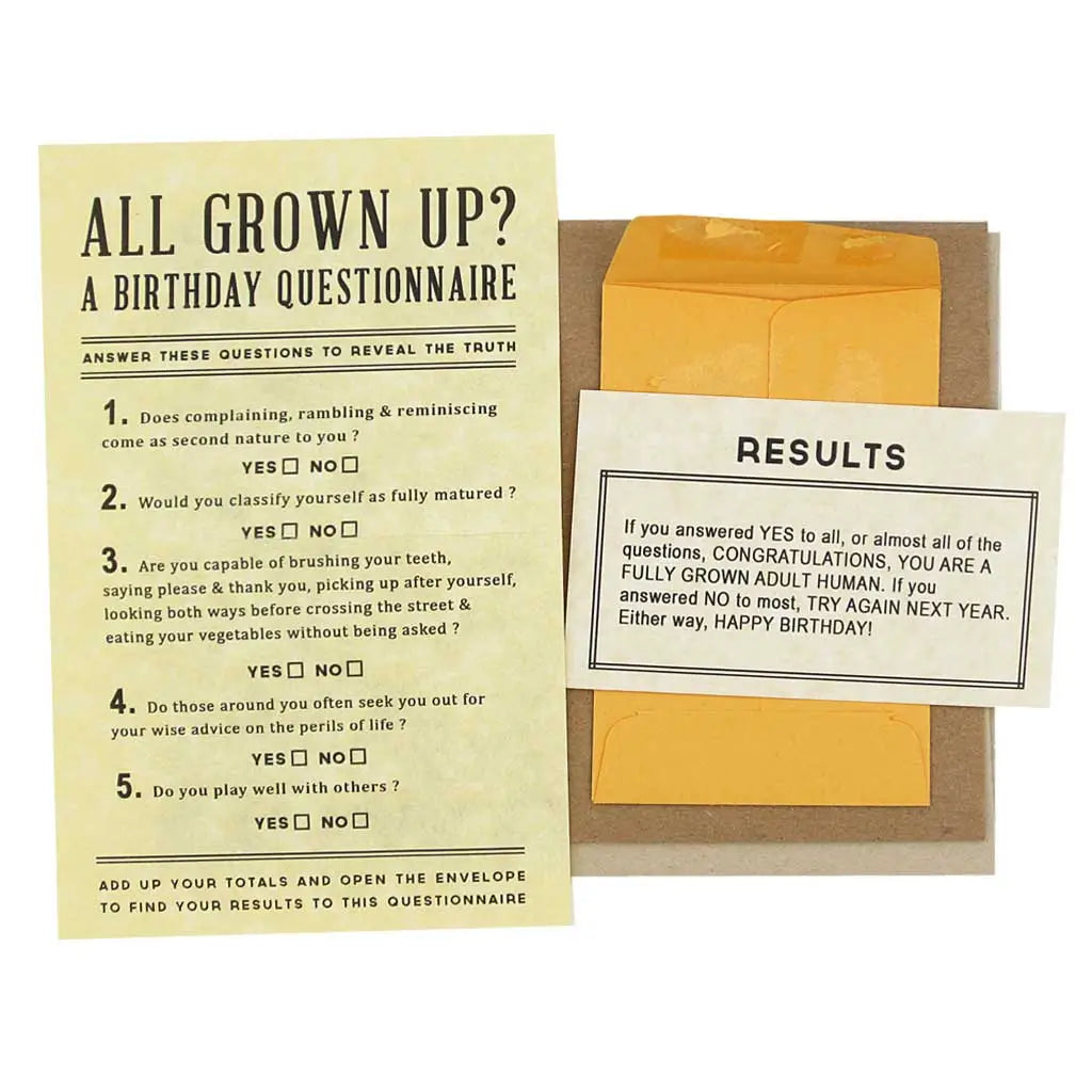 Birthday Questionnaire Card - The Regional Assembly of Text
