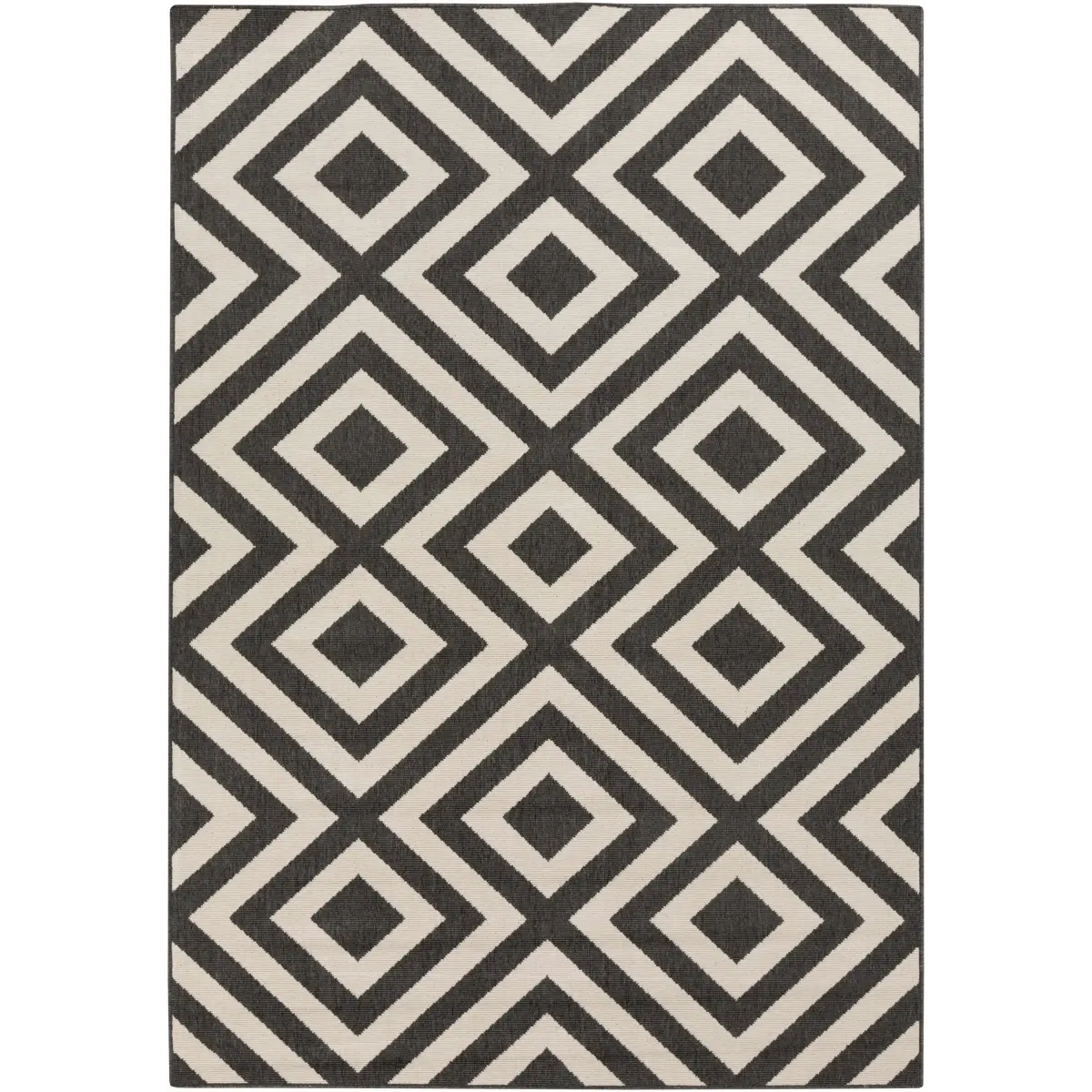 Black Beige Geometric Outdoor Rug - * 5’3’’ x 7’7’’ Rectangle - Boutique Rugs