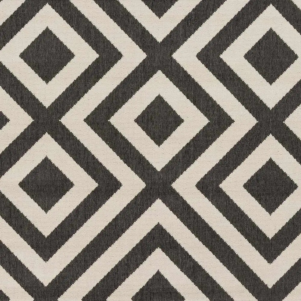 Black Beige Geometric Outdoor Rug - Boutique Rugs