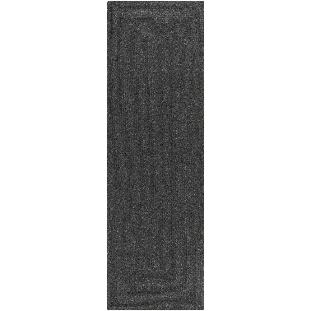 Black Braided Faux Jute Rug - 2’6’’ x 8’ Runner - Boutique Rugs