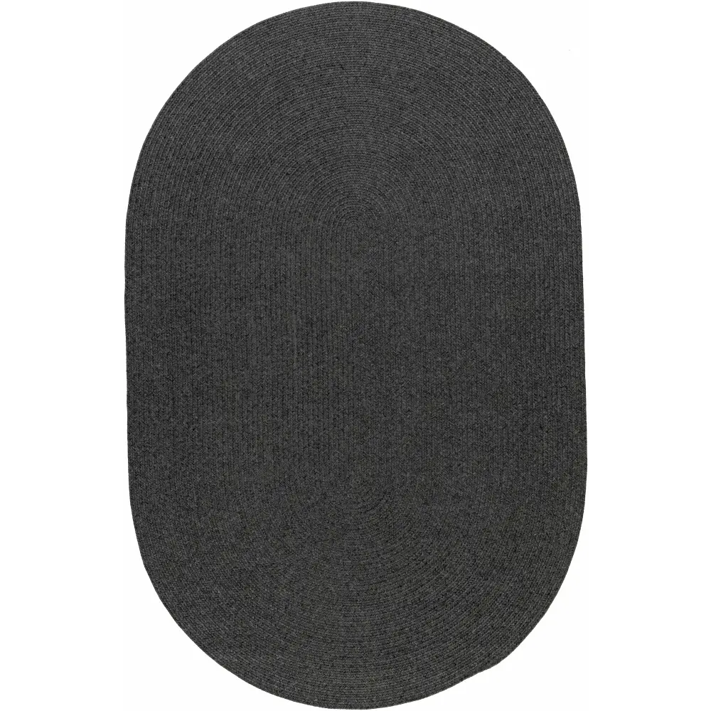 Black Braided Faux Jute Rug - 5’ x 7’6’’ Oval - Boutique Rugs