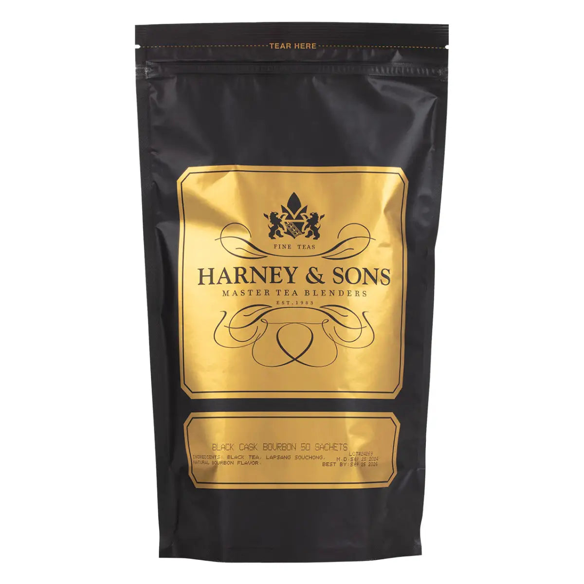 Black Cask Bourbon Tea - Sachets / Bag of 50 Sachets - Harney & Sons Fine Teas