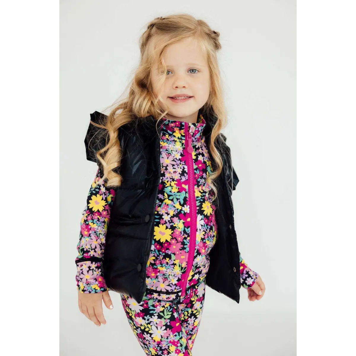 Black Checker Puffer Vest - Mila & Rose ®