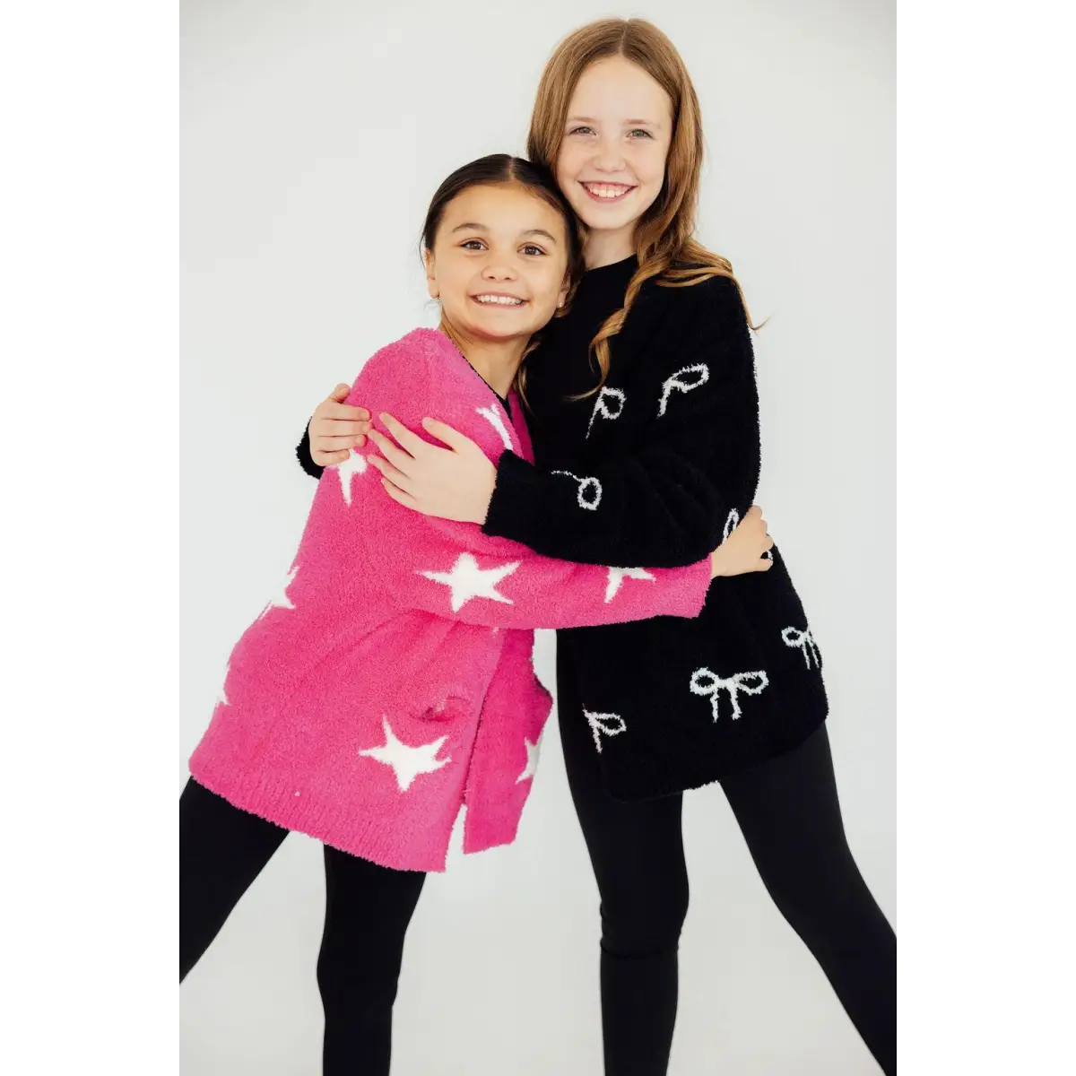 Cozy Cardigan - Black with Bows - Mila & Rose ®