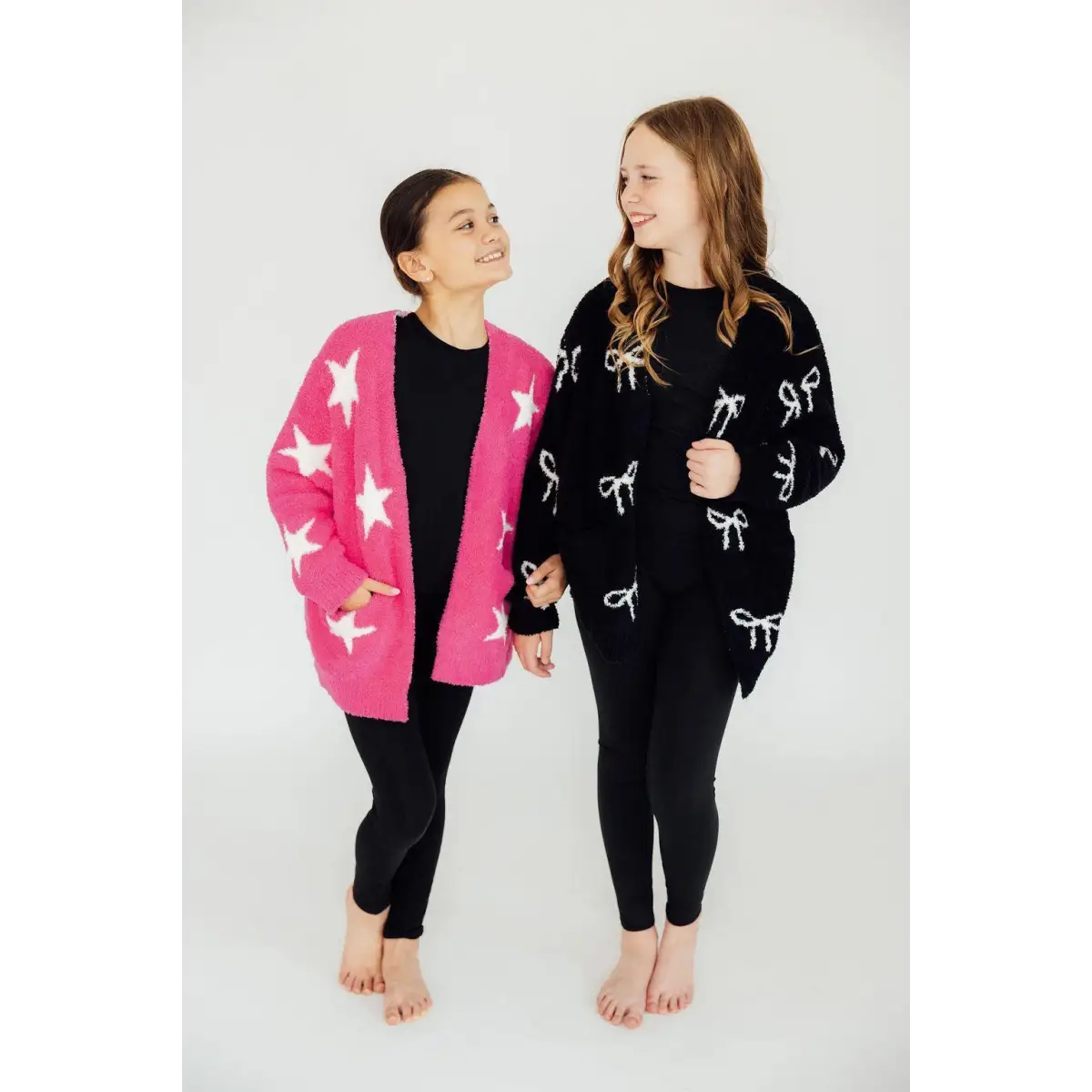 Cozy Cardigan - Black with Bows - Mila & Rose ®