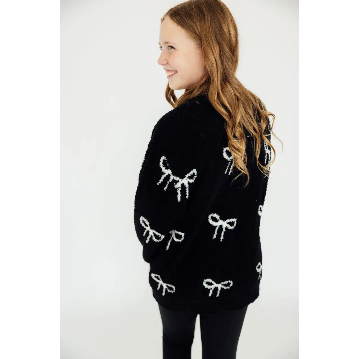 Cozy Cardigan - Black with Bows - Mila & Rose ®