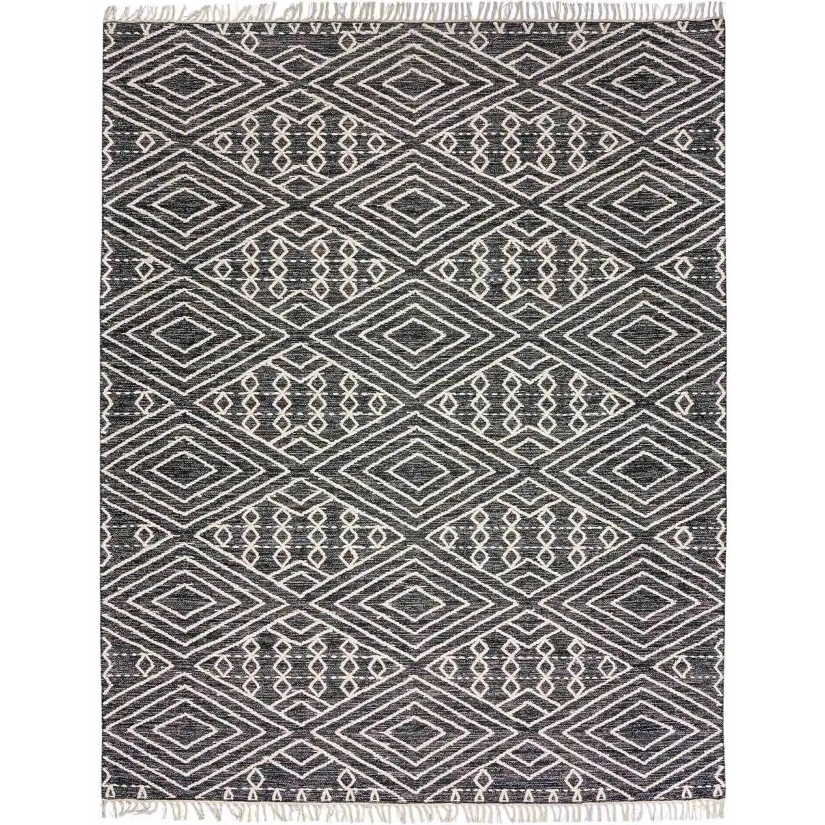 Black Cream Diamond Area Rug - Boutique Rugs