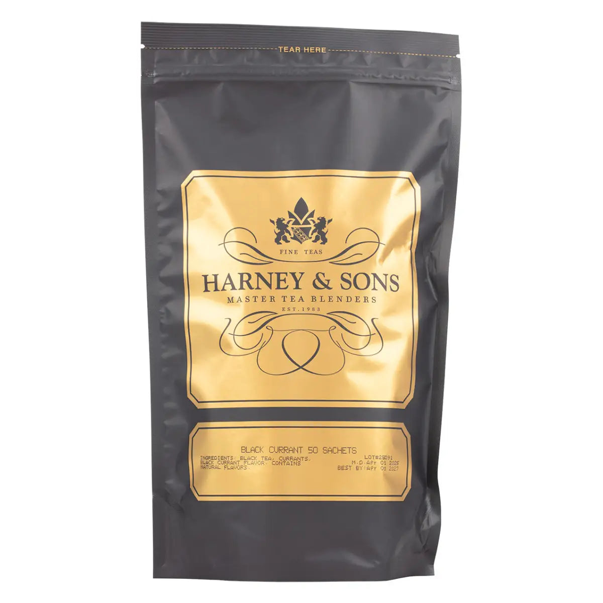 Black Currant Tea - Hot or Iced - Sachets / Bag of 50 Sachets - Harney & Sons Fine Teas