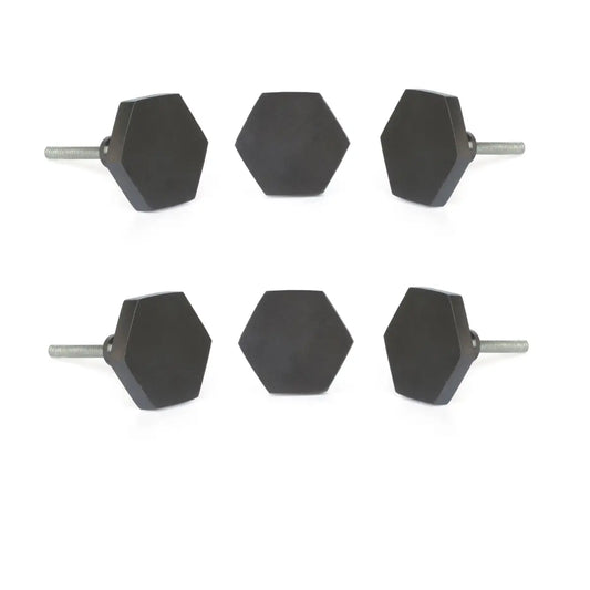 Black Hexagon Knob (each) - Perilla Home