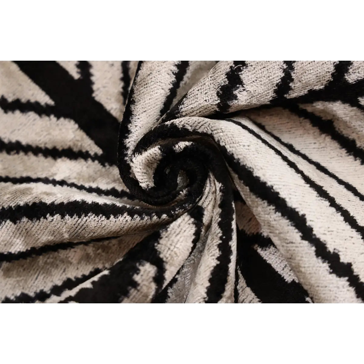 Black & Ivory Chevron Silk Velvet Pillow 16x16 Handmade Luxury Cushion - Canvello