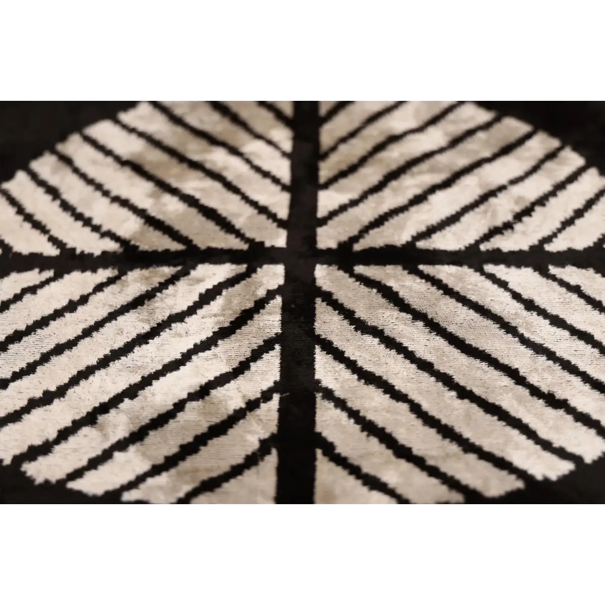 Black & Ivory Chevron Silk Velvet Pillow 16x16 Handmade Luxury Cushion - Canvello
