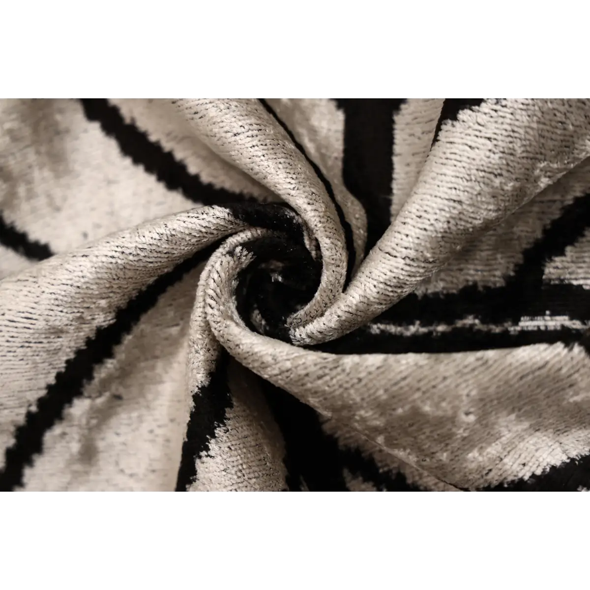 Black & Ivory Petal Silk Velvet Pillow 16x16 Handmade Luxury Cushion - Canvello