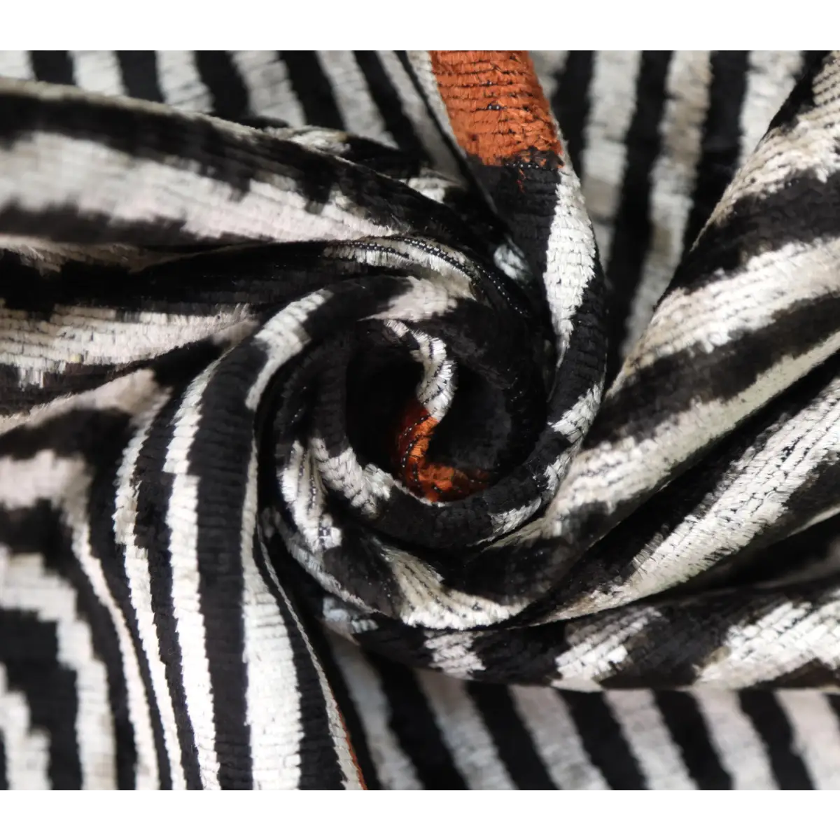 Black Ivory Rust Geometric Silk Velvet Lumbar Pillow – 16x24 Handmade Luxury Cushion - Canvello