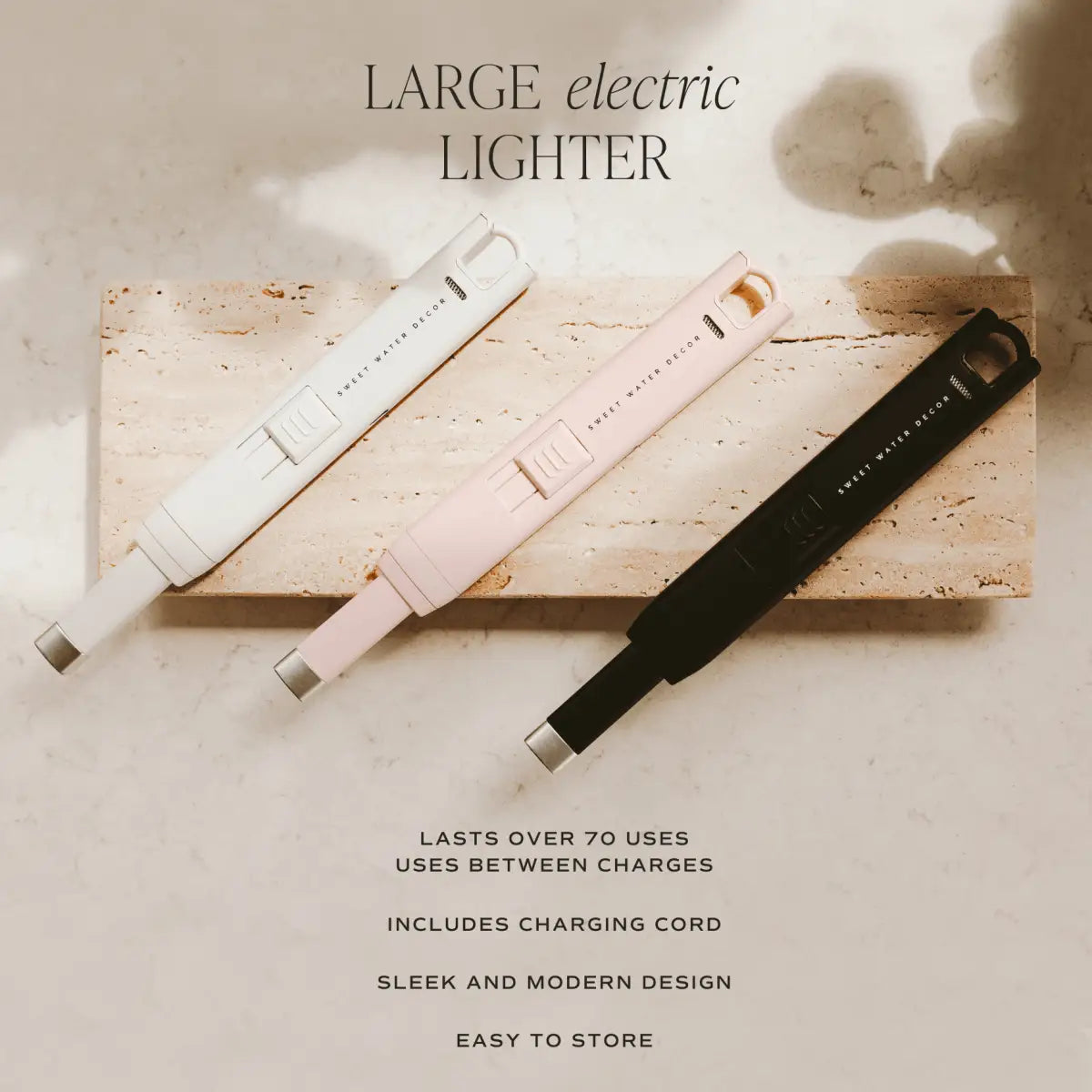 Black Large Electric Lighter - Sweet Water Decor