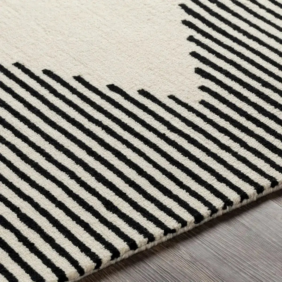 Black Modern Hand Tufted Wool Rug - 2’ x 3’ Rectangle - Boutique Rugs