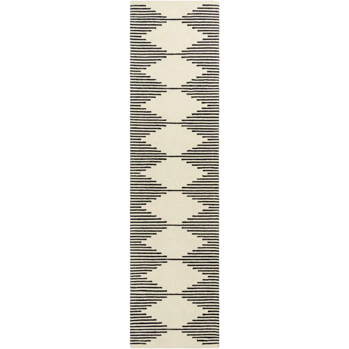 Black Modern Hand Tufted Wool Rug - 2’6’’ x 10’ Runner - Boutique Rugs