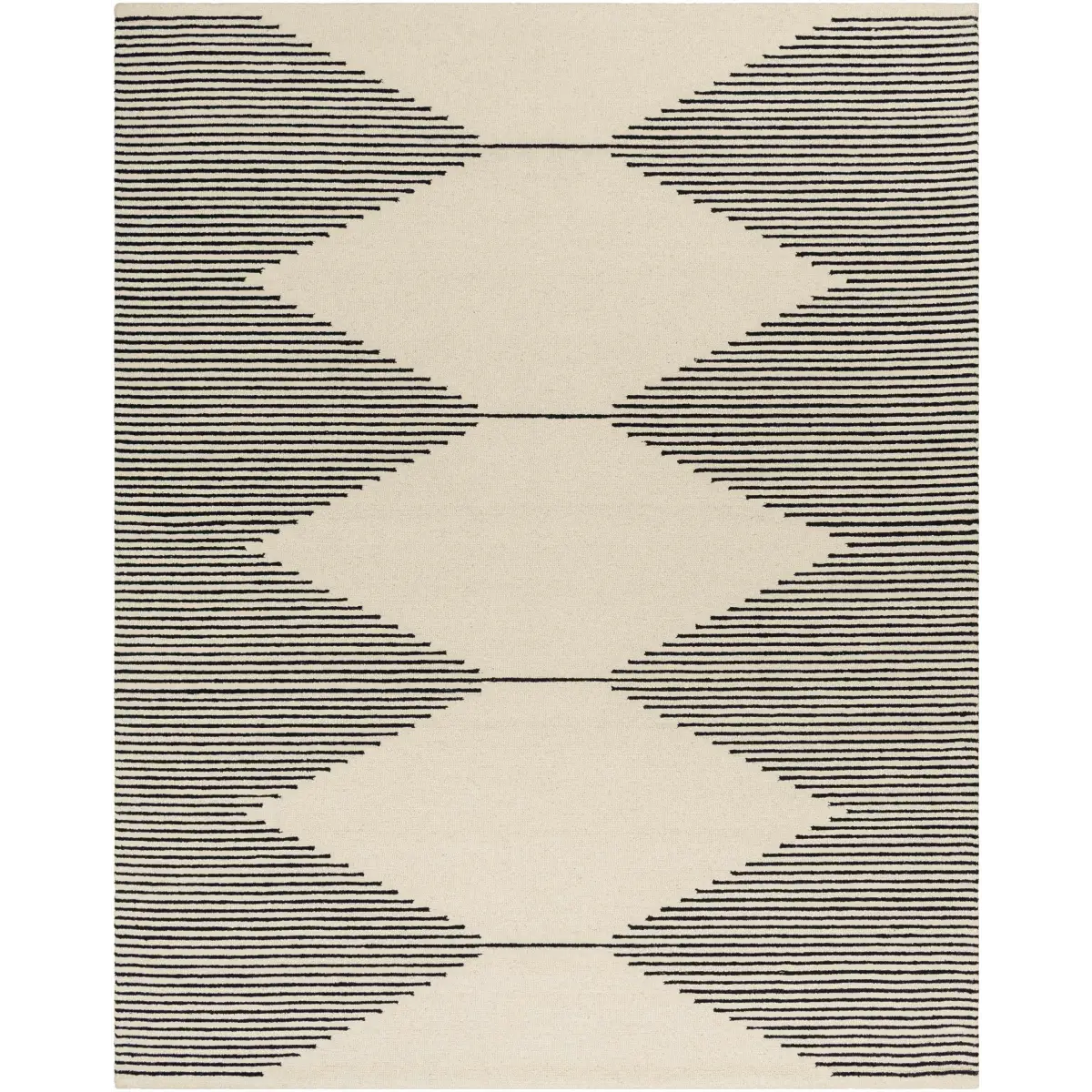 Black Modern Hand Tufted Wool Rug - 8’ x 10’ Rectangle - Boutique Rugs