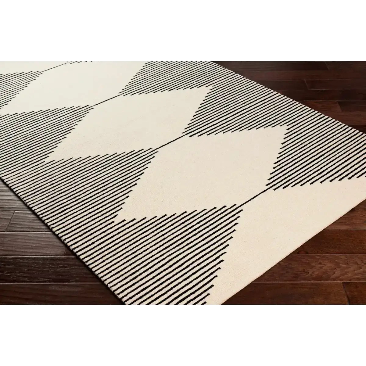 Black Modern Hand Tufted Wool Rug - Boutique Rugs